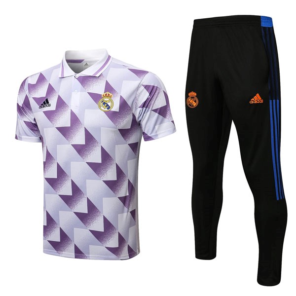 Polo Real Madrid Conjunto Completo 2022/23 Blanco Purpura